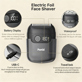 Panid dustproof cap protects blades during travel.