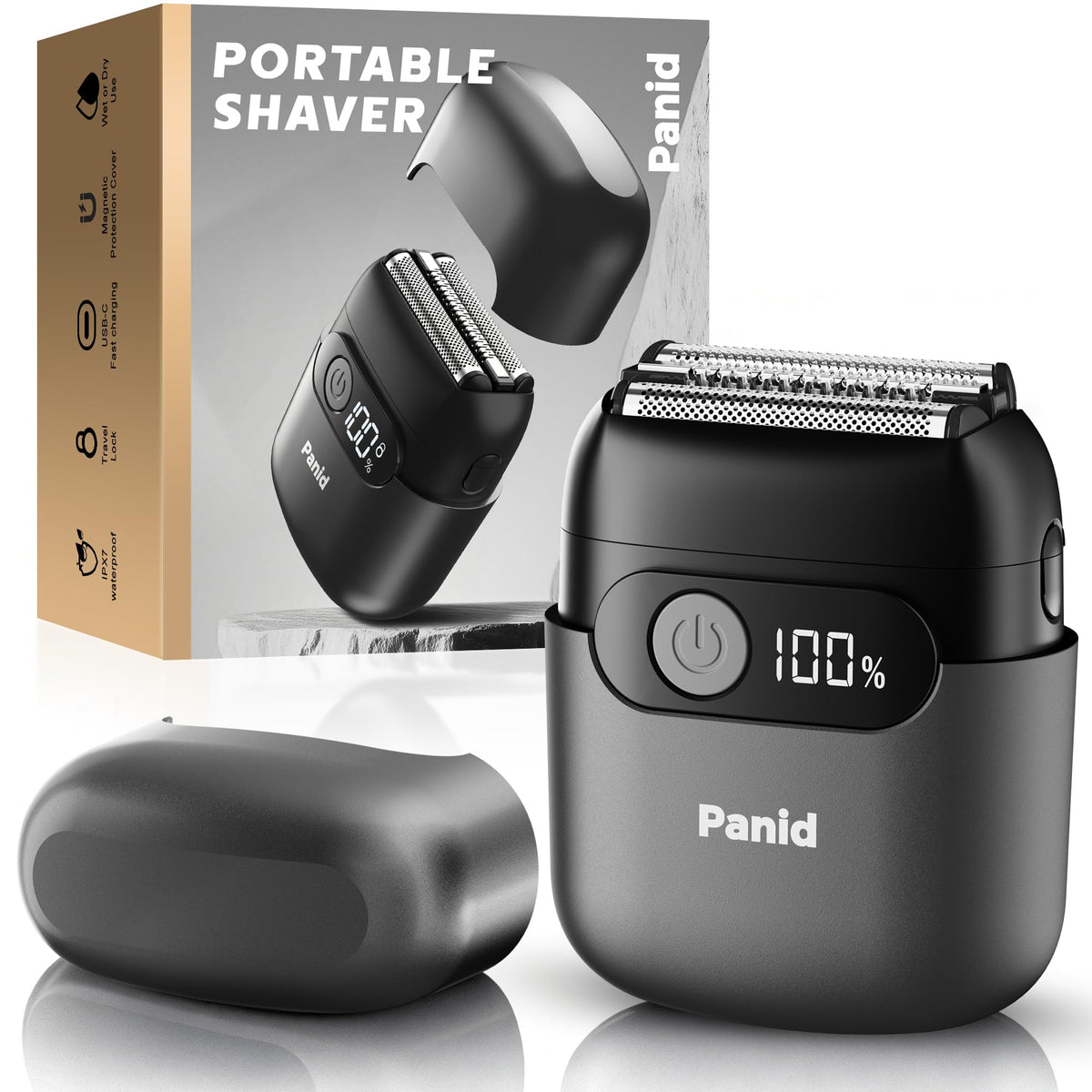Panid electric foil shaver front view for easy handling.