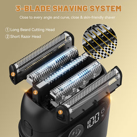 Panid shaver LED display shows battery status at a glance.