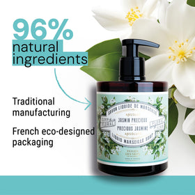 Panier des Sens Jasmine Hand Soap refill pack indicating eco-conscious, reduce plastic usage.