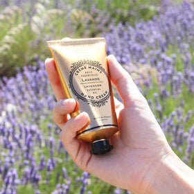 Panier des Sens Lavender Hand Cream label with 97% natural ingredients claim.