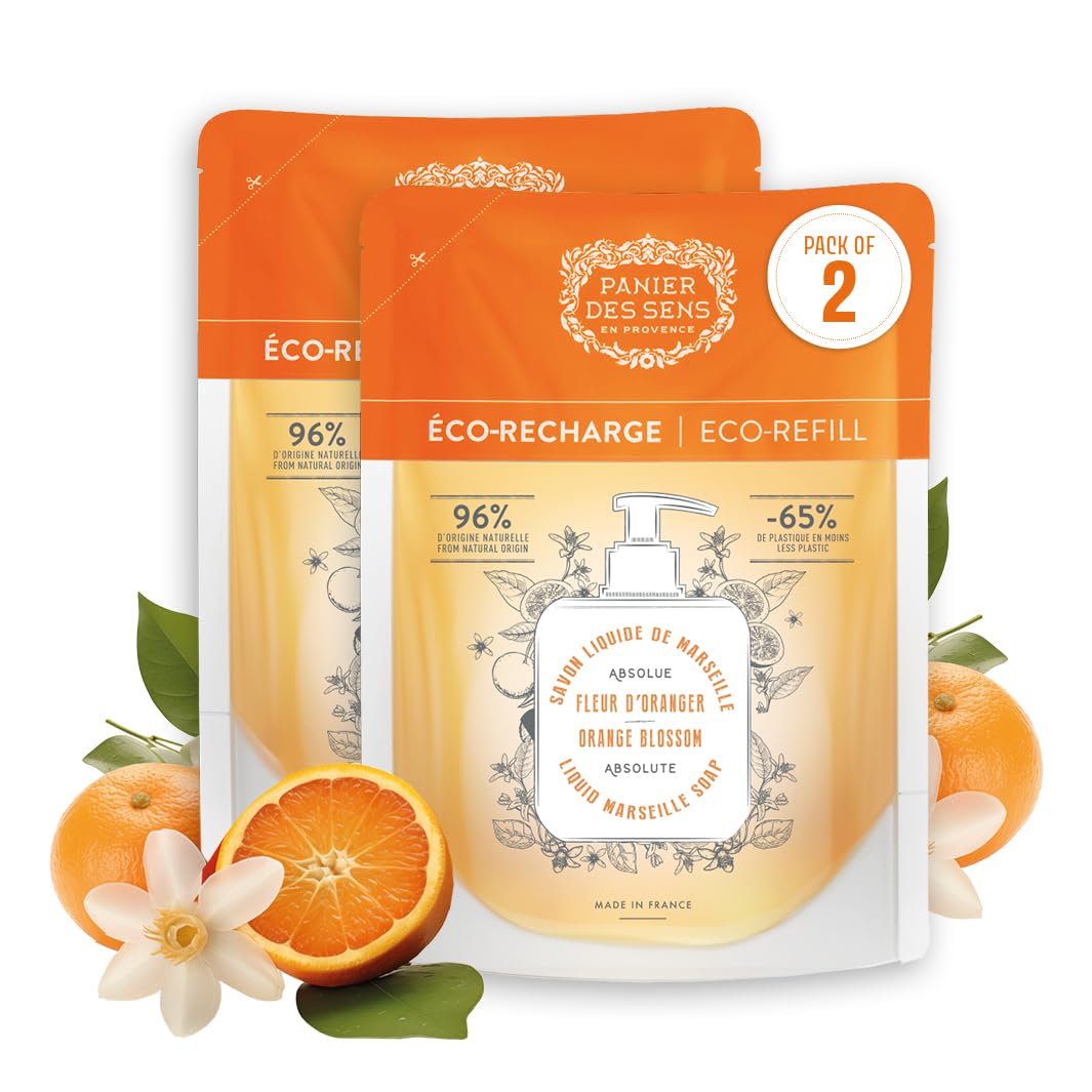 Panier des Sens orange blossom refill bottle for gentle hand cleansing