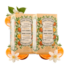 Panier des Sens orange blossom soap bar front view shows gentle cleansing and delicate scent
