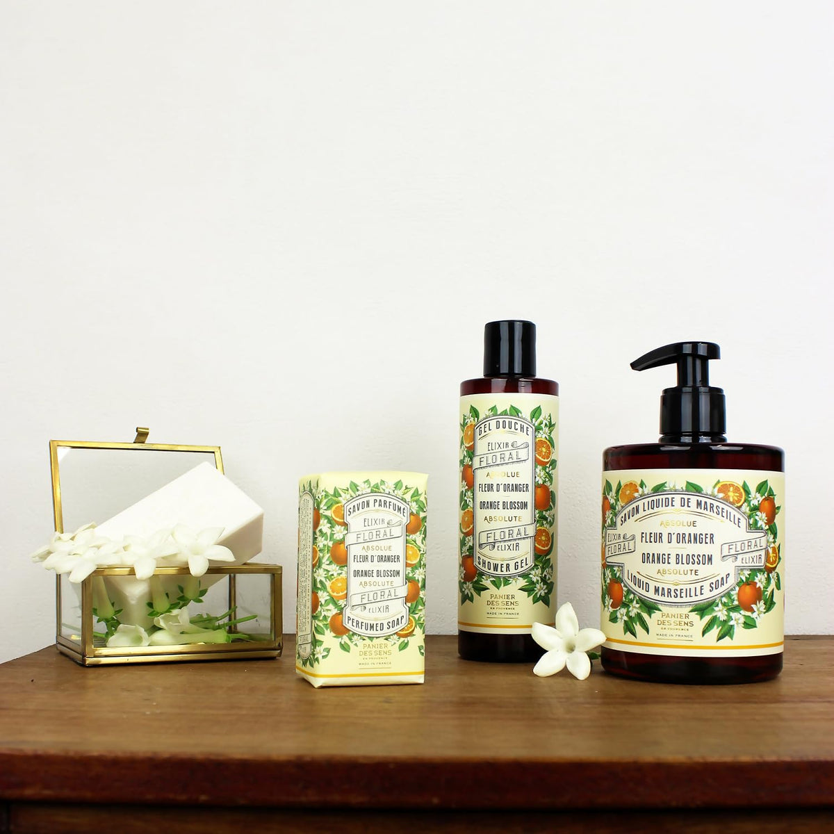 Panier des Sens orange blossom soap bar hand lather demonstrates versatile use