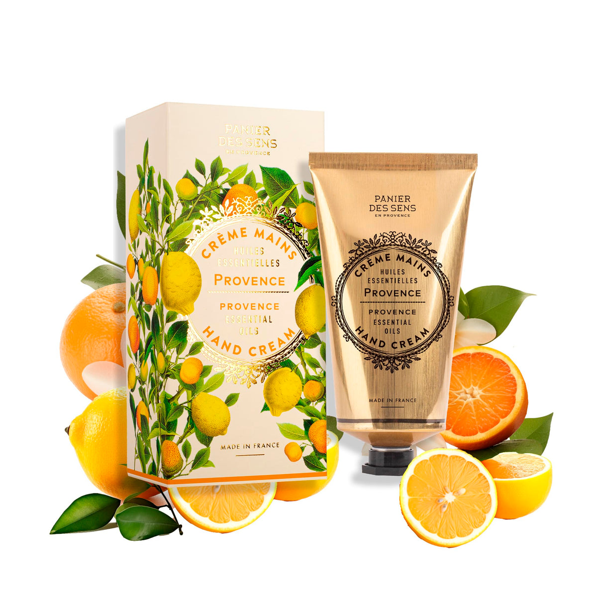 Panier des Sens Provence Citrus hand cream jar for silky hydration.