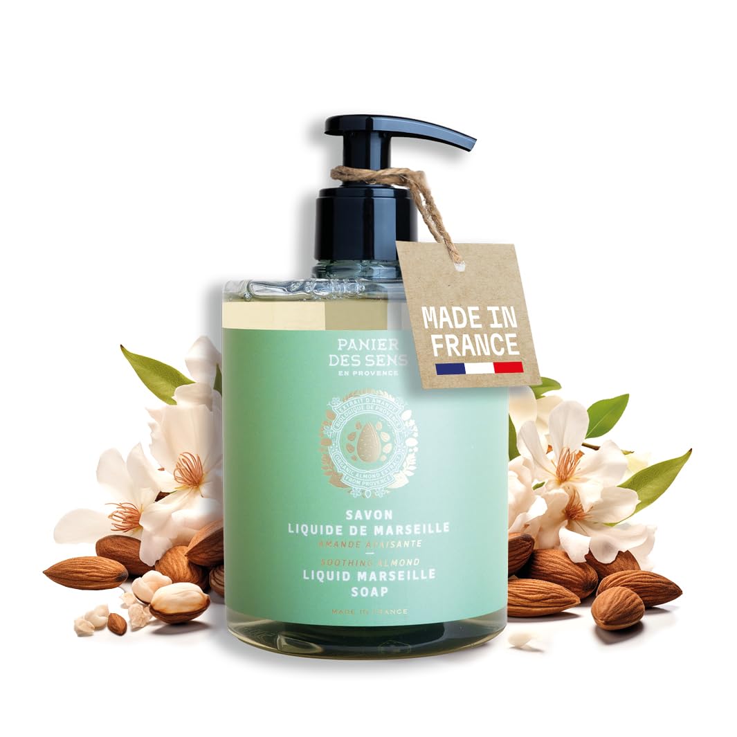 Panier des Sens Sweet Almond Hand Soap bottle front view showing moisturizing formula