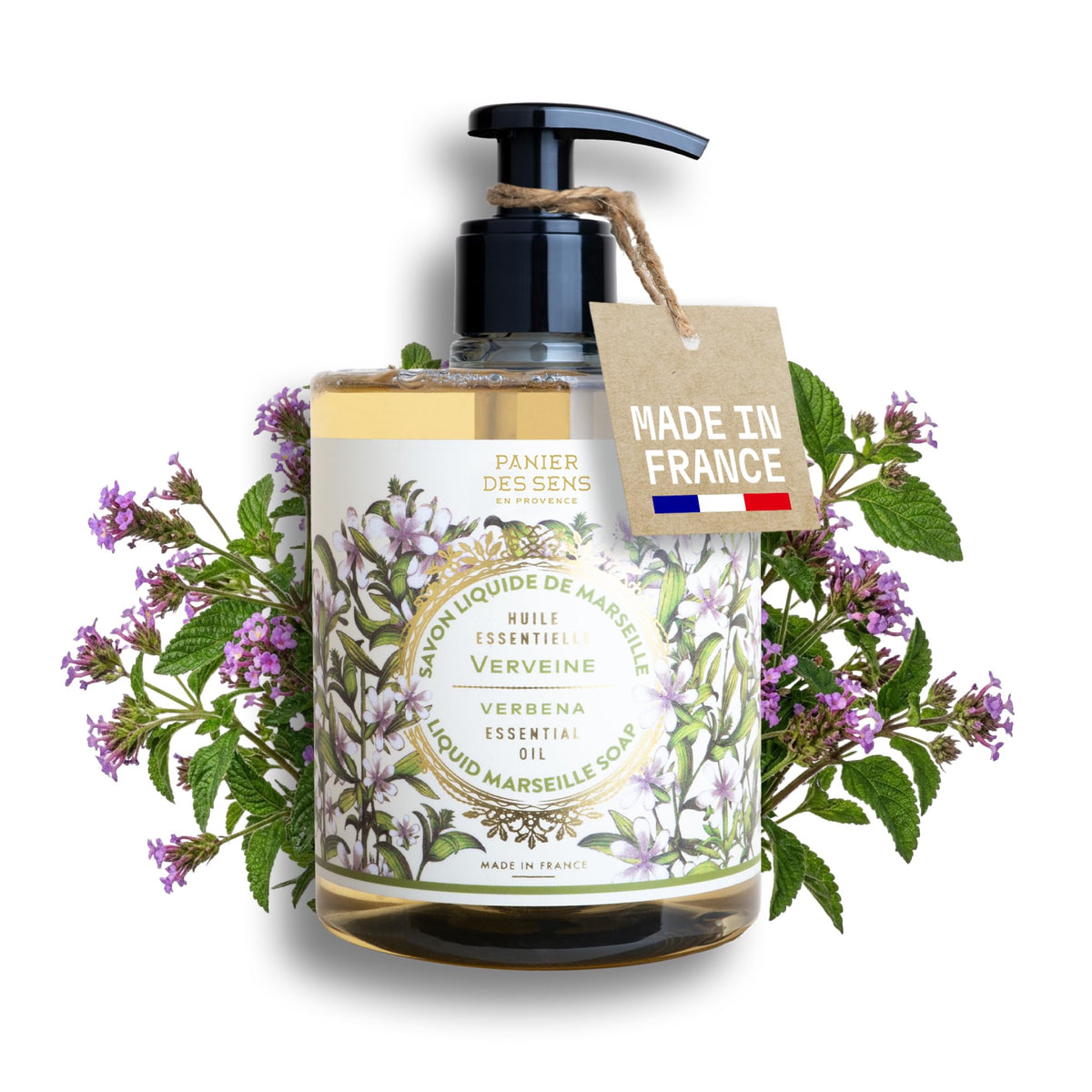 Panier des Sens Verbena liquid hand soap bottle with gentle cleanse for daily use