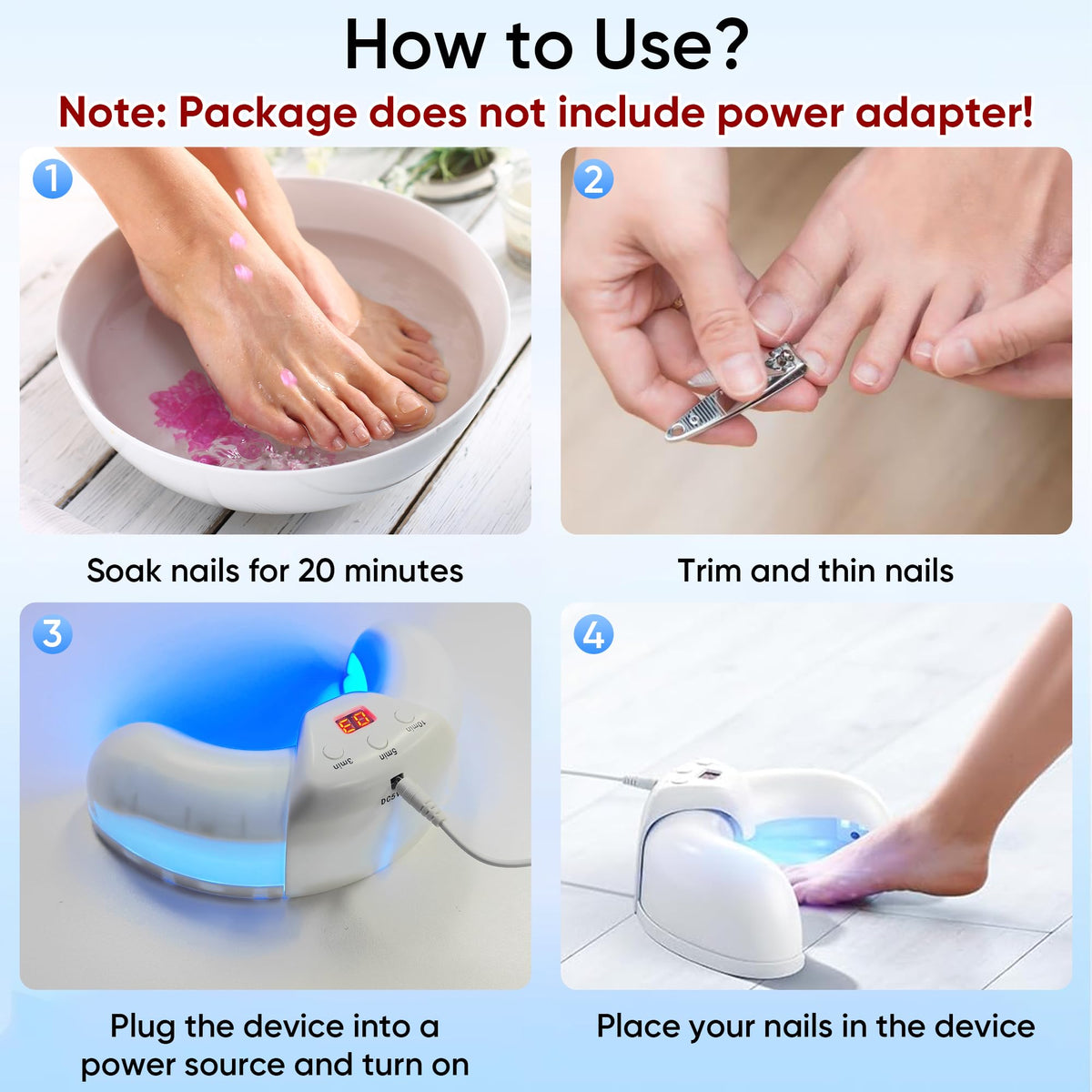 PANIMOSI full-nail contact session covers fingernails and toenails for uniform care.