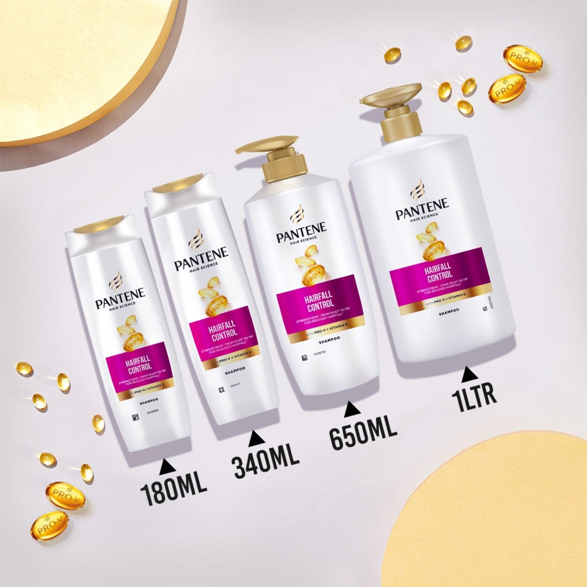 Pantene Advanced Hair Fall Shampoo ingredients list signals enriched with amino acids and vitamins.