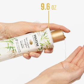 Pantene clean ingredients label emphasizing sulfates- and parabens-free formula.