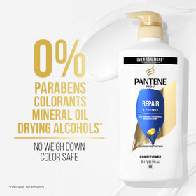 Close-up of Pantene conditioner texture showing creamy formula.