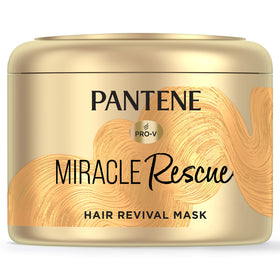 Pantene Miracle Rescue Mask packaging highlighting deep conditioning for dry hair.