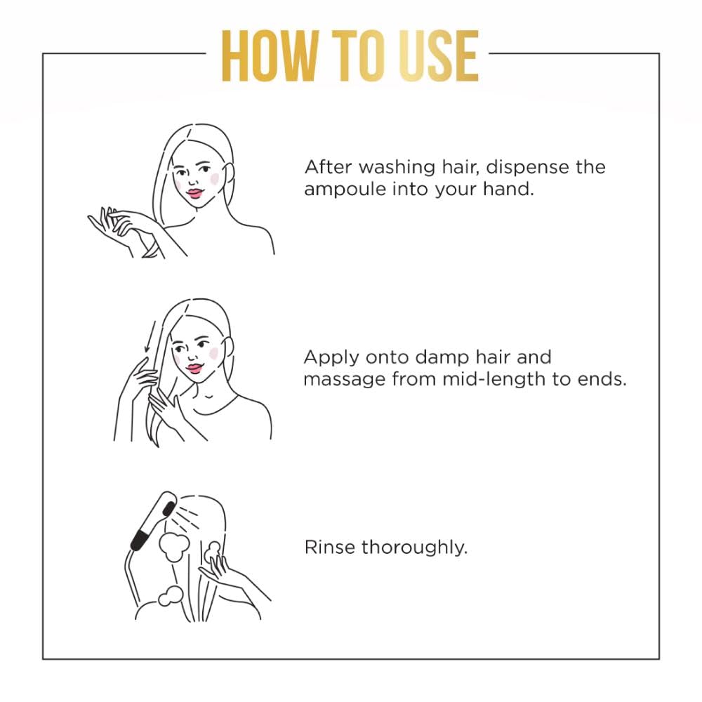 Applying Pantene Rescue Shots ampoules for deep conditioning.