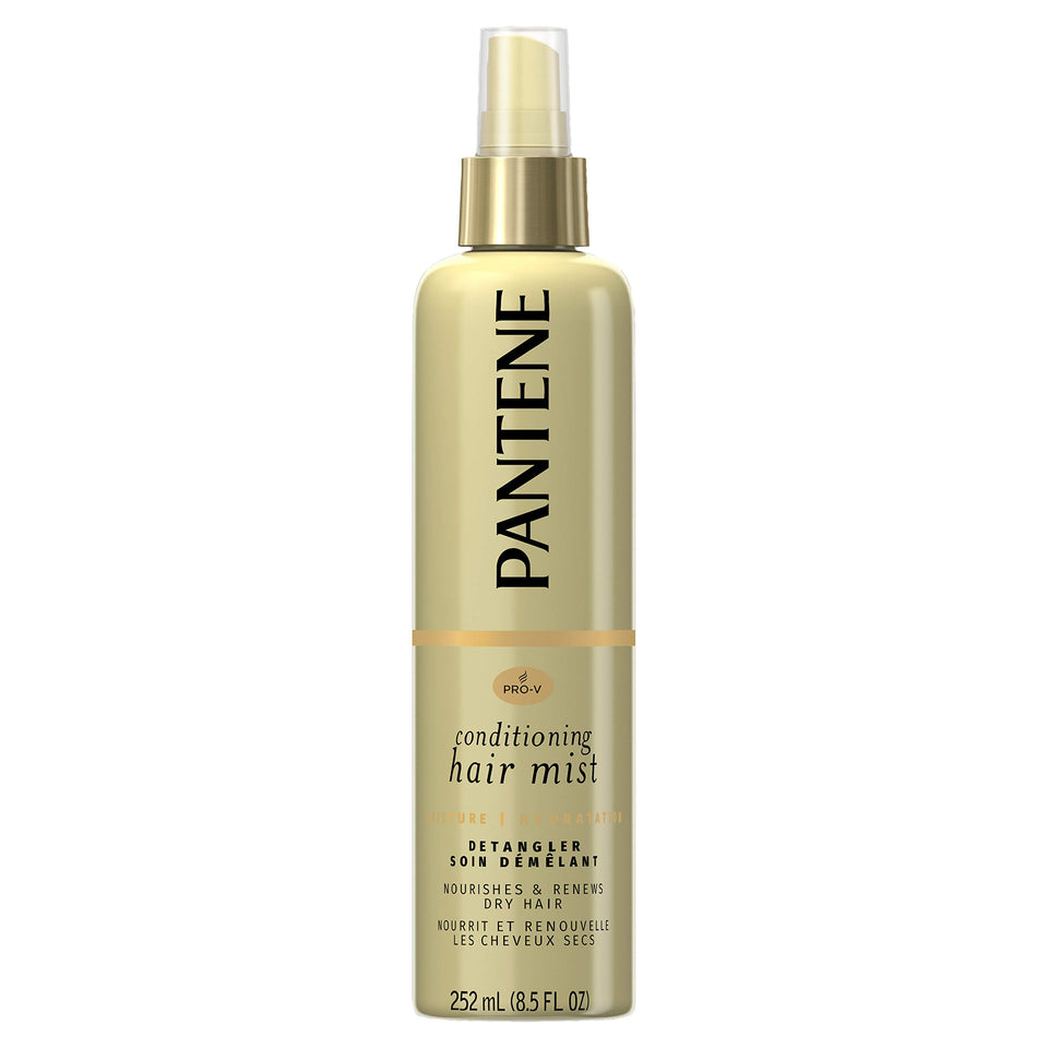 Pantene Nutrient Boost Moisture Mist detangler bottle pour nourishes and detangles wet hair