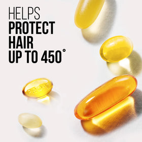 Close-up of nutrient-infused formula for nourishing protection while you style.