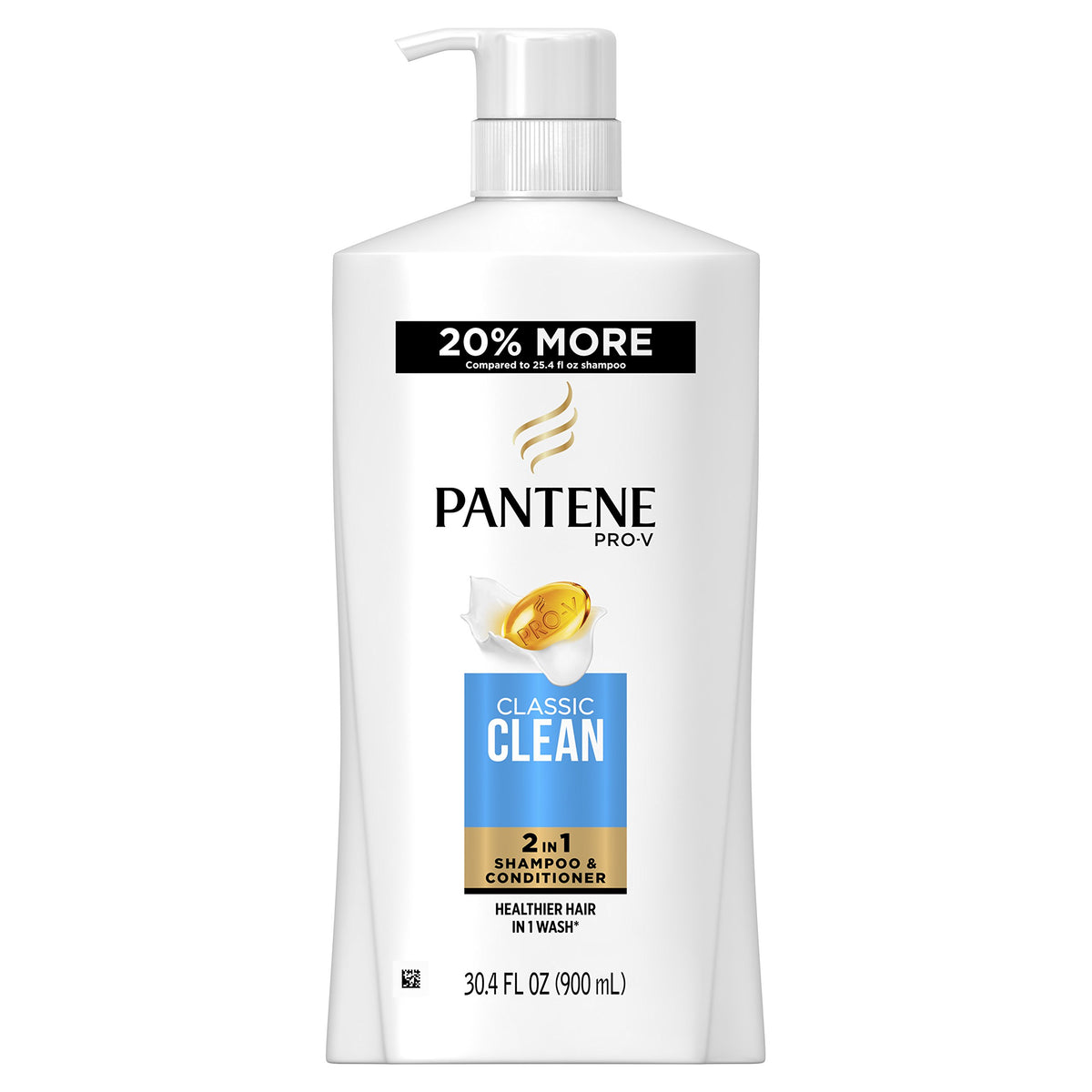 Pantene Pro-V Classic Clean 2In1 shampoo bottle for daily cleansing across hair types.