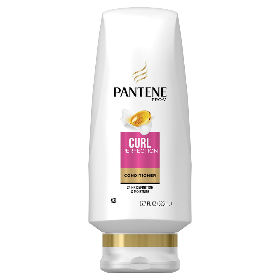 Pantene Pro-V Curl Perfection Conditioner bottle front showing frizz-control formula for defined curls.