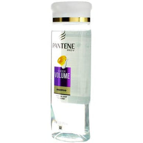 Pantene Pro-V Sheer Volume antioxidant-infused formula label highlighted.