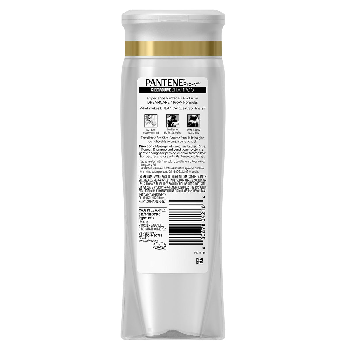 Pantene Pro-V Sheer Volume Shampoo lather delivers a clean feel with immediate volume.