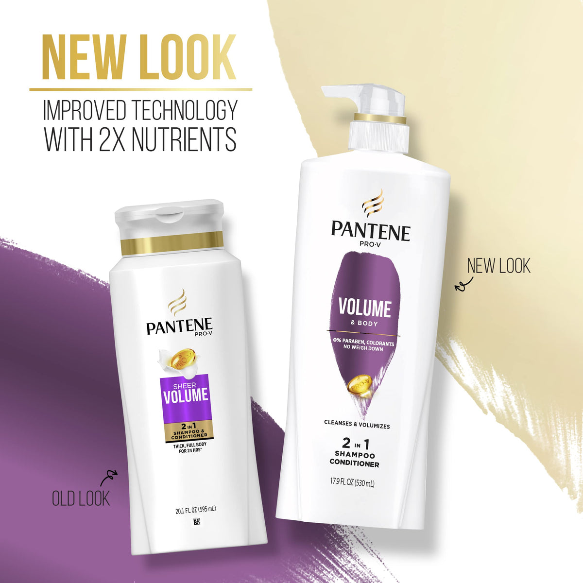Pantene Pro-V Volume & Body 2-in-1 finished-hair soft-smooth result close-up.