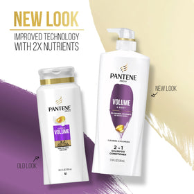 Pantene Pro-V Volume & Body 2-in-1 finished-hair soft-smooth result close-up.
