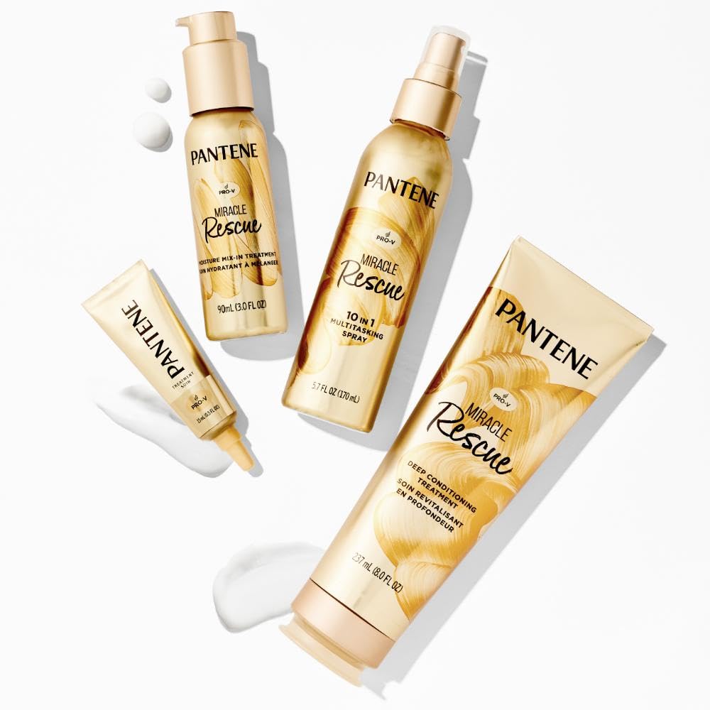 Twin-pack cartons of Pantene Rescue Shots on display.