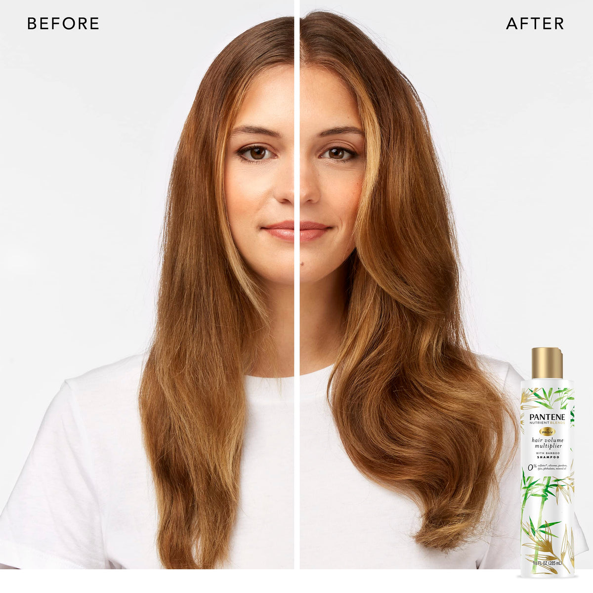 Pantene volume multiplier bamboo lather demonstrating rich foam.