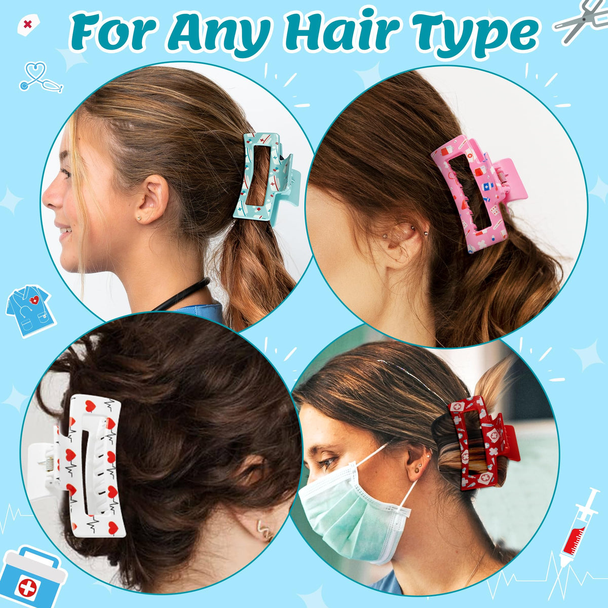 Pantide clips with color bases are versatile for different styles