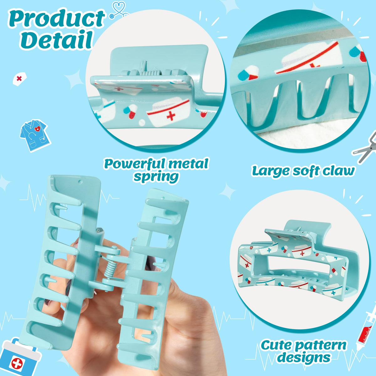 Pantide medicine box pattern clips keep hair neat during routines