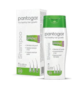Pantovigar Growth Formula Shampoo bottle featuring AnaGain complex for hair growth support