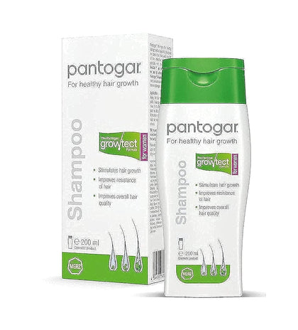 Pantovigar Growth Formula Shampoo bottle featuring AnaGain complex for hair growth support