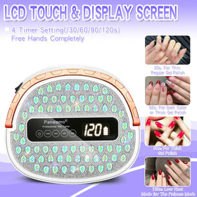 Panwamo UV LED Nail Lamp highlights 45 LEDs for even curing across nails.
