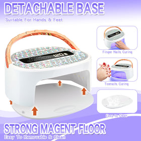 Panwamo UV LED Nail Lamp with detachable base for quick cleaning.