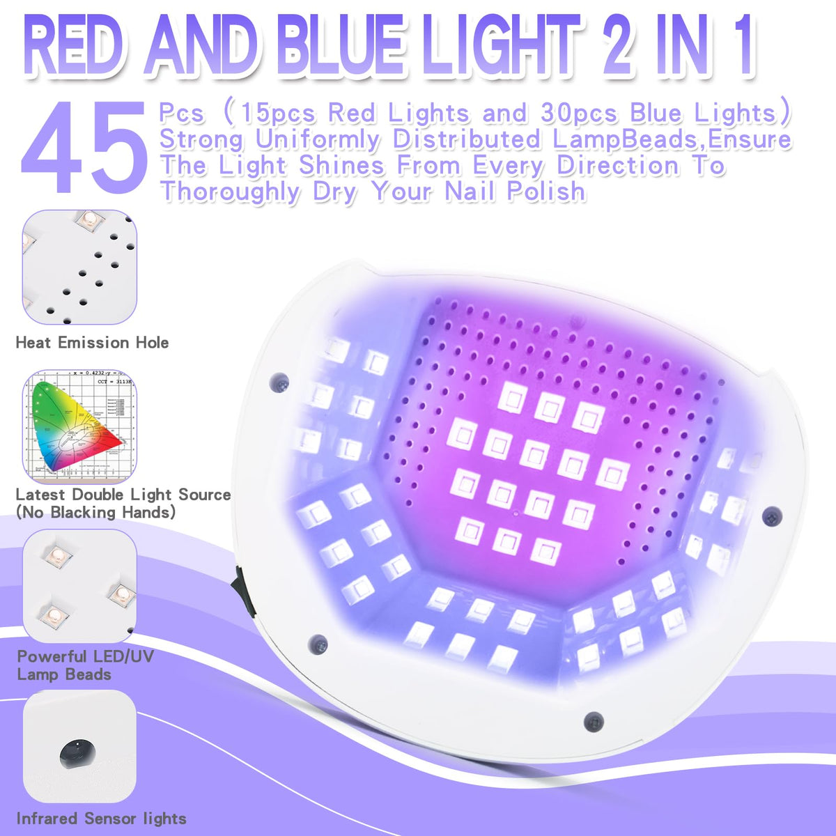 Panwamo UV LED Nail Lamp with ergonomic handle for easy one‑hand use.