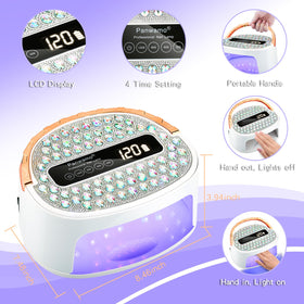 Panwamo UV LED Nail Lamp with rechargeable battery for cordless sessions.
