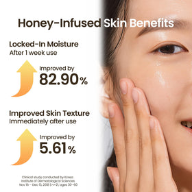 Papa Recipe Bombee honey closeup—natural honey texture signaling nourishing care.