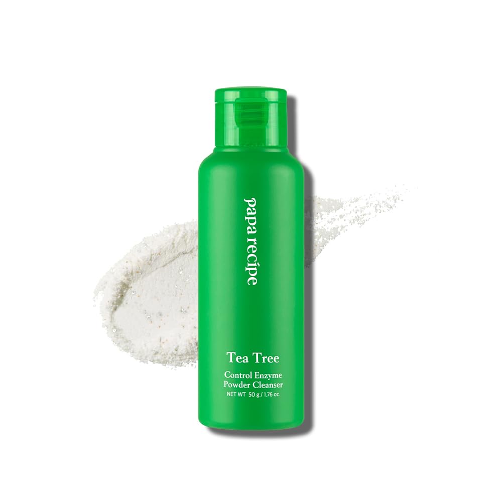 Papa Recipe Tea Tree Enzyme Cleansing Powder bottle with scoop for gentle exfoliation