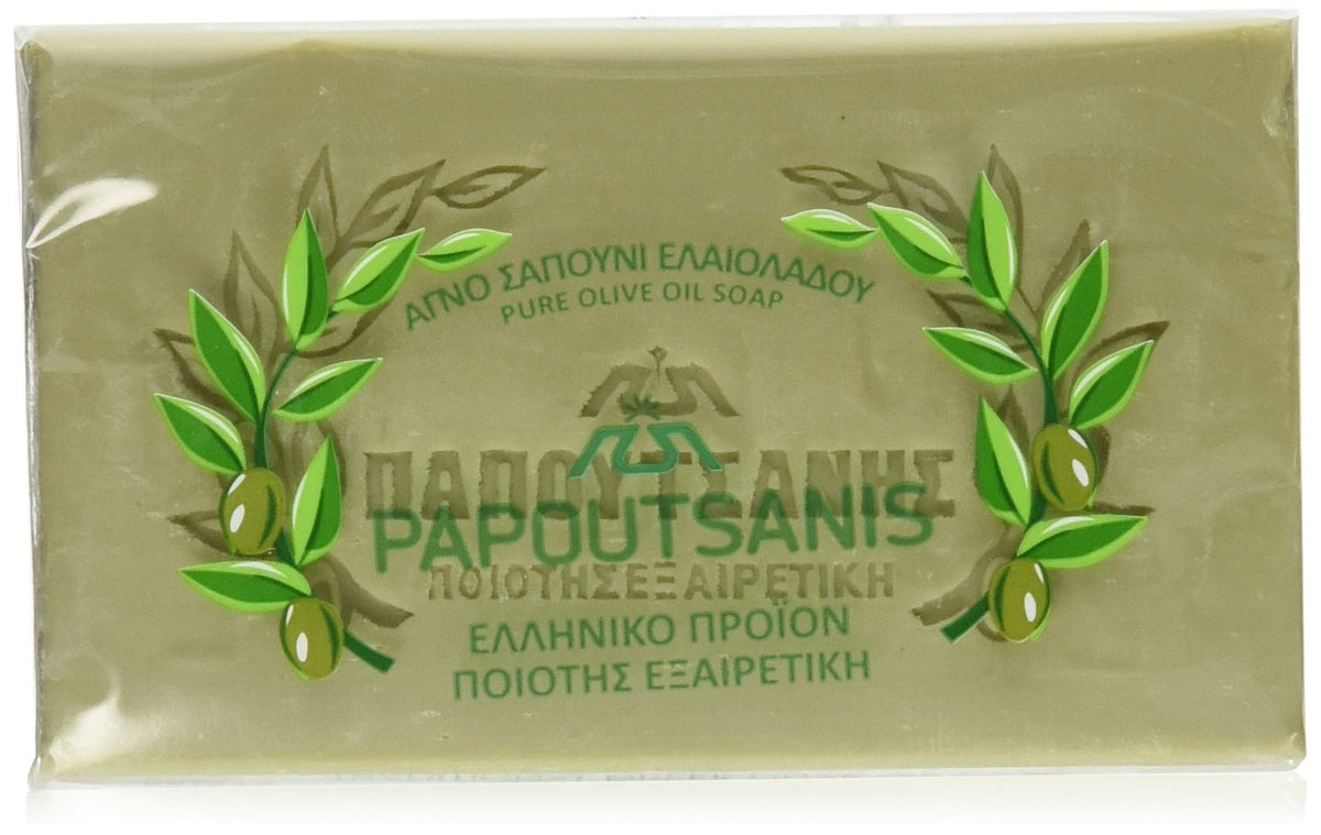 Papoutsanis olive oil soap six-pack: natural bars for gentle, hydrating cleansing.