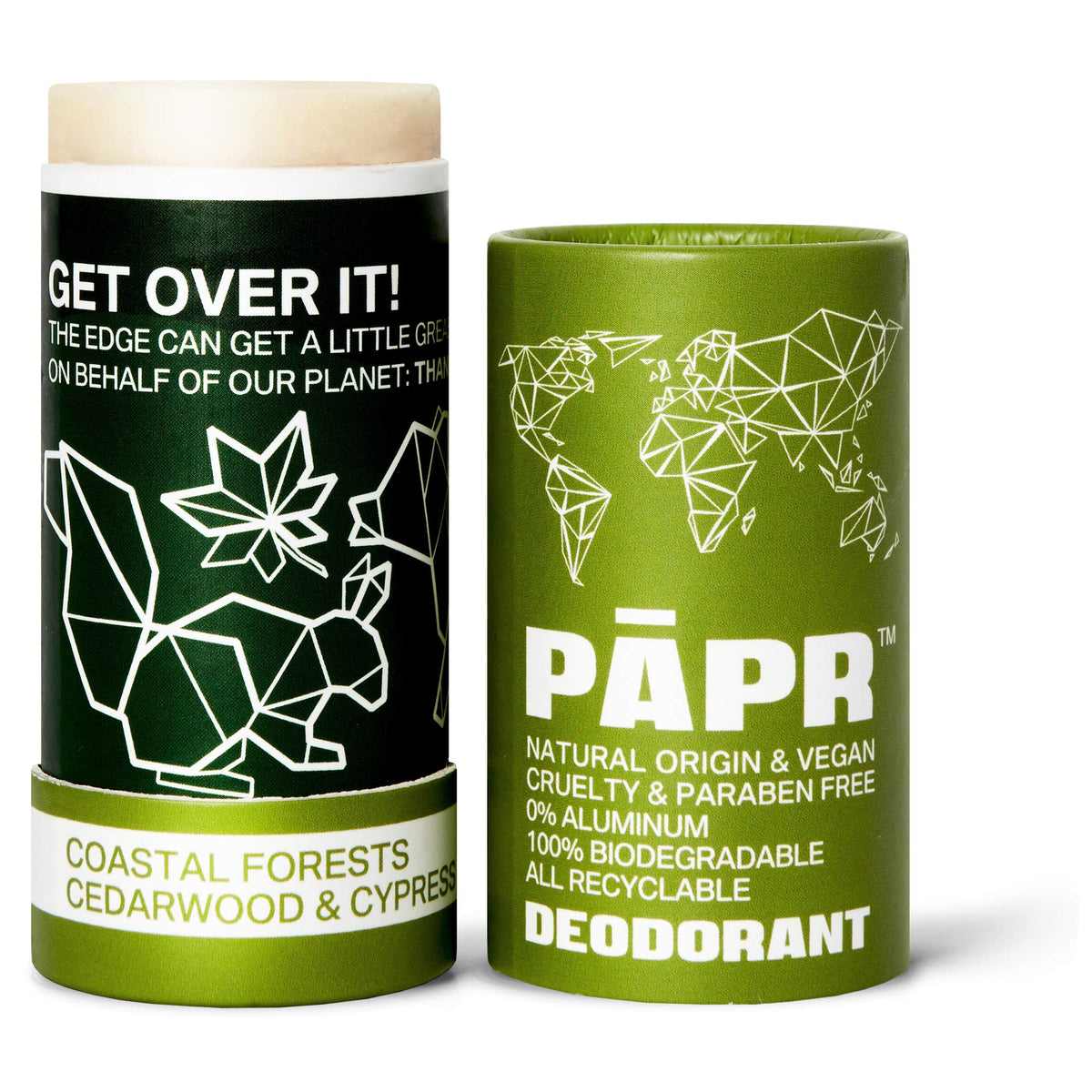 PĀPR Coastal Forest paper packaging shown, eco-friendly and recyclable.