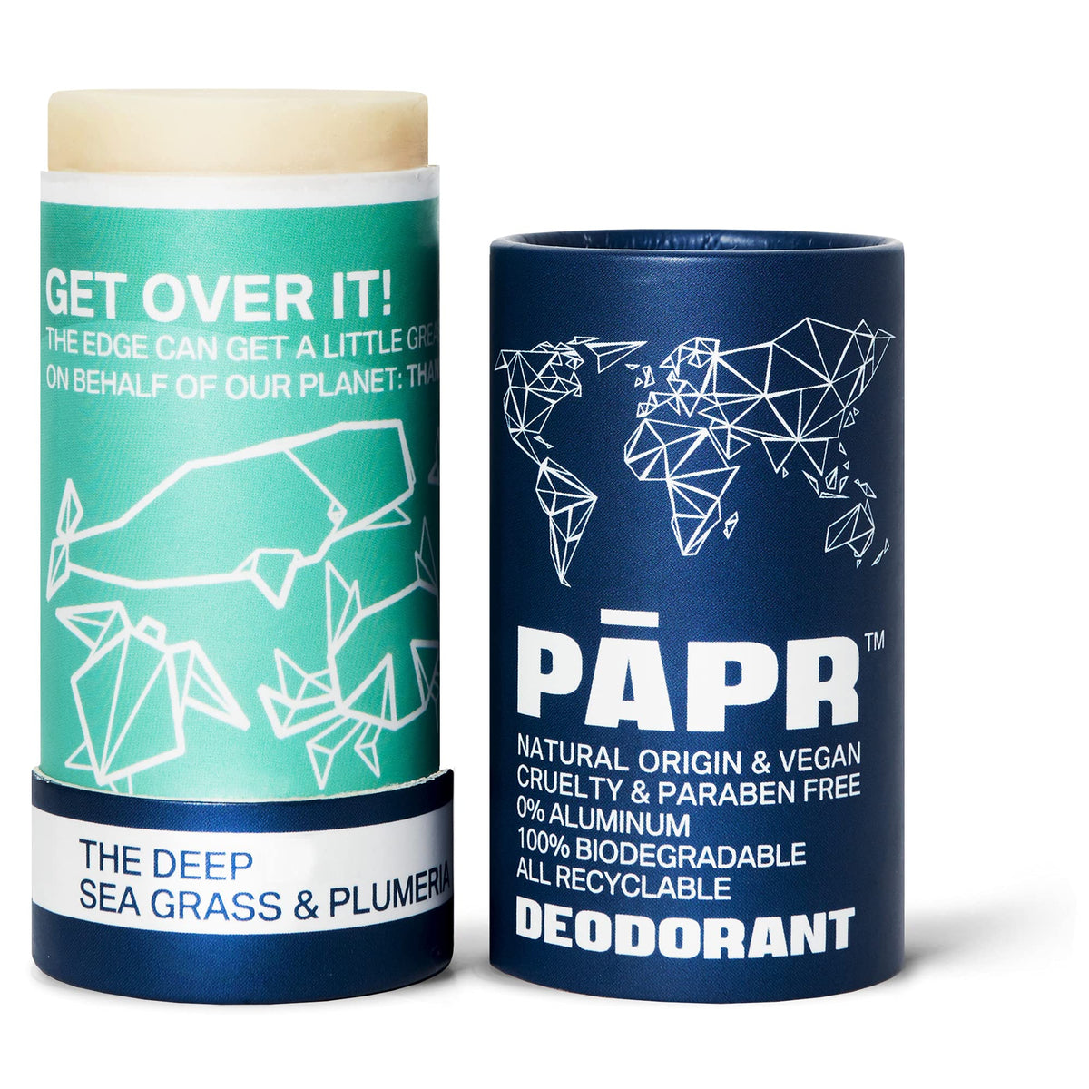 PĀPR nature-powered deodorant in paper packaging for sustainable daily use.