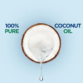 Parachute coconut oil closeup showing clear, unrefined texture