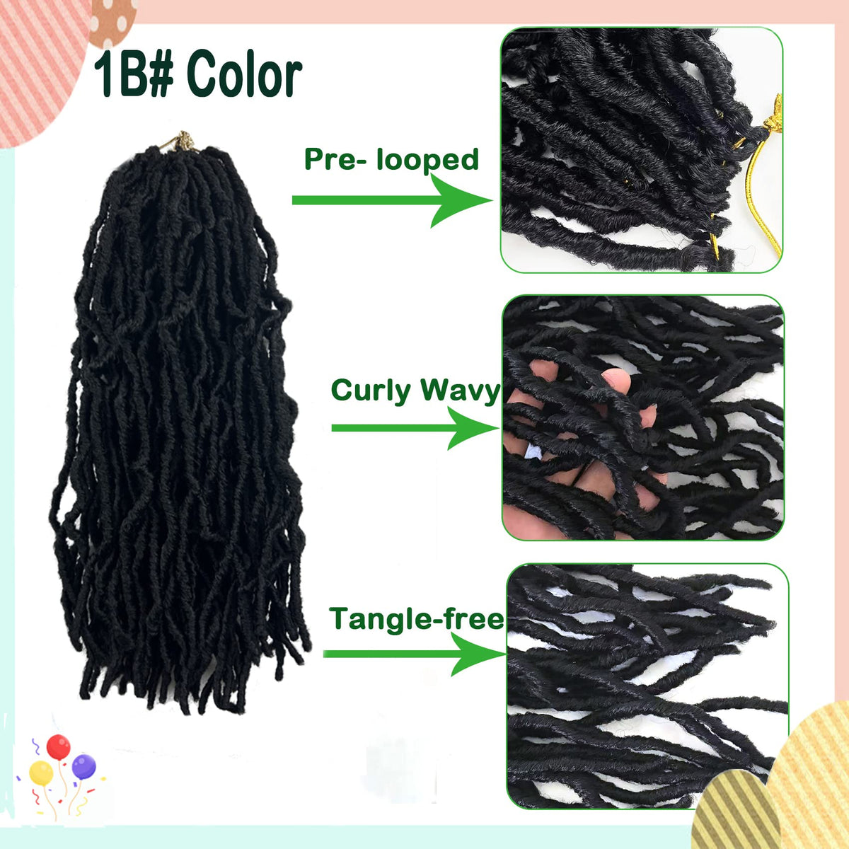 Paraglame soft locs color 1b offers natural shade and easy maintenance.