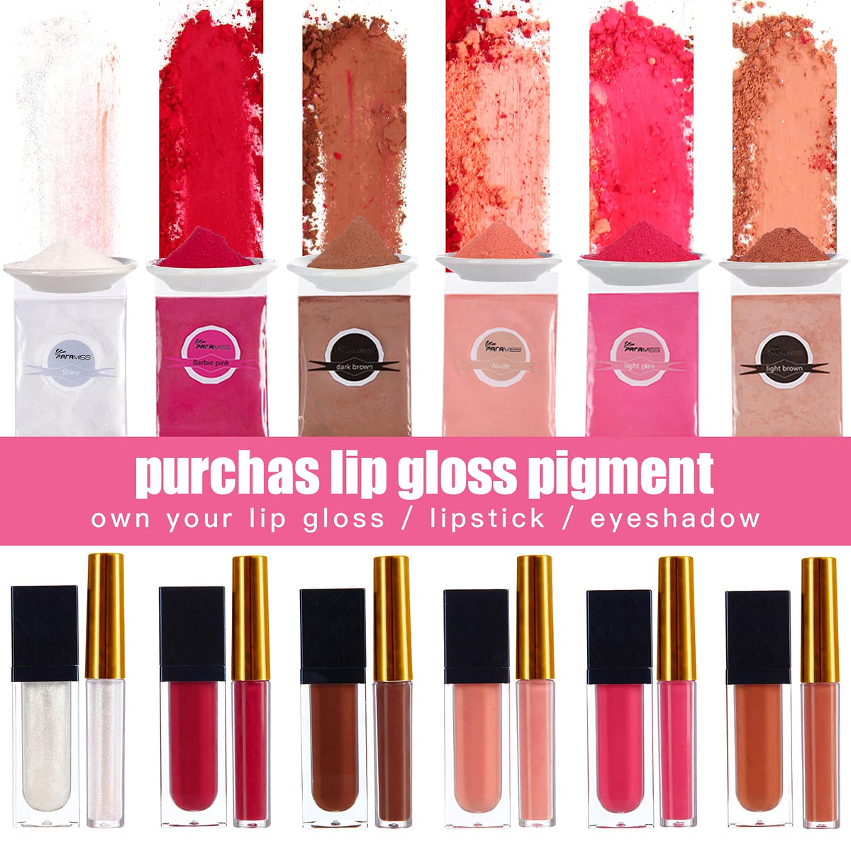 PARAMISS nude beige pigment powder adds natural warmth for lips