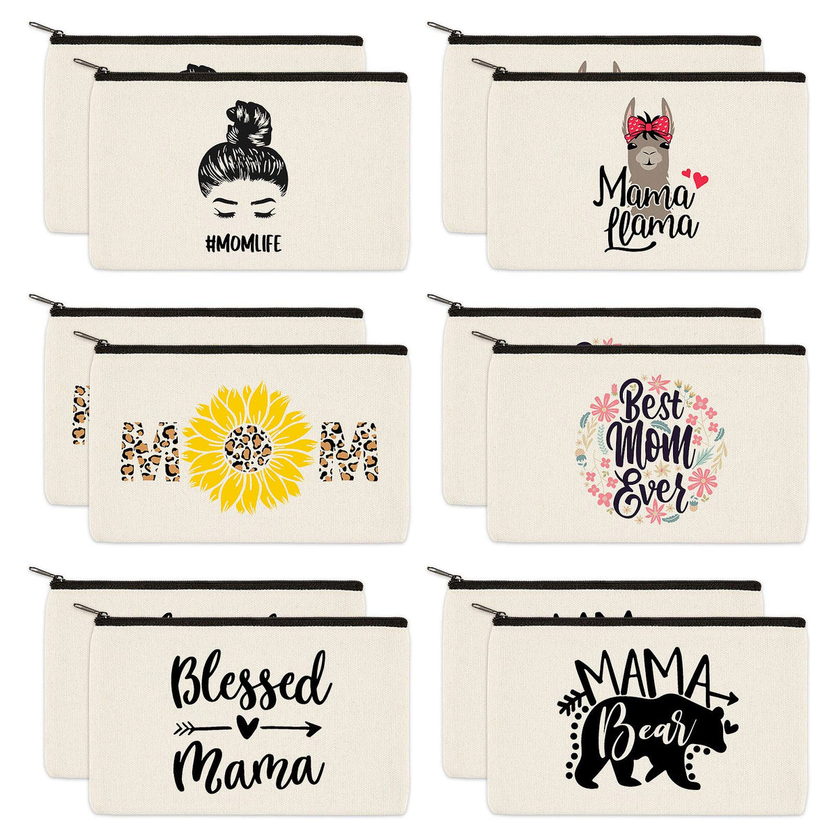 PARBEE Mama Bear design makeup pouch, ideal for on-the-go organization.