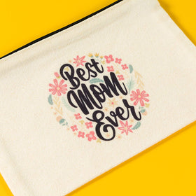 PARBEE Women with Messy Bun design pouch, quick-access daily organizer.