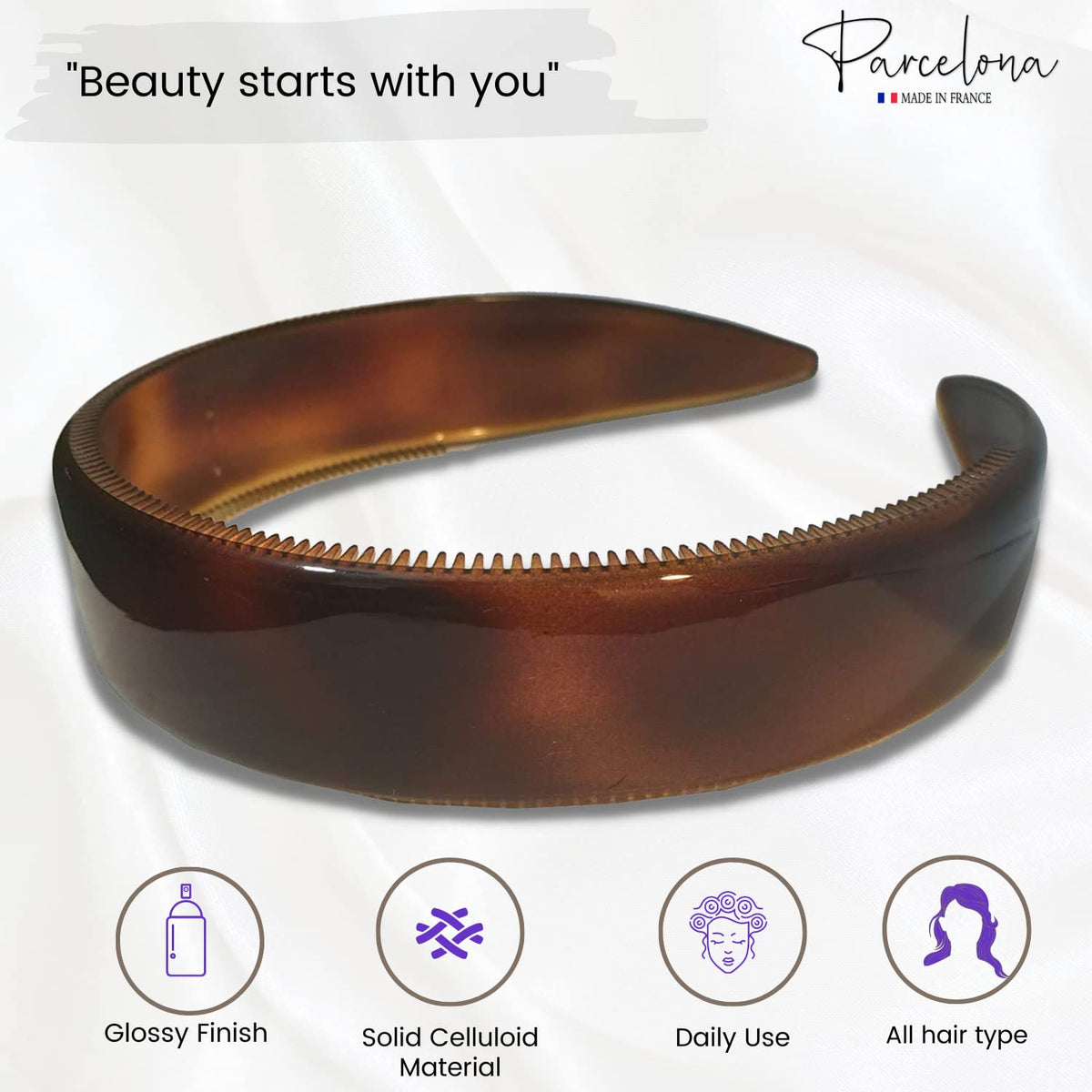 Parcelona headband inner nibs provide a secure, no-slip grip.