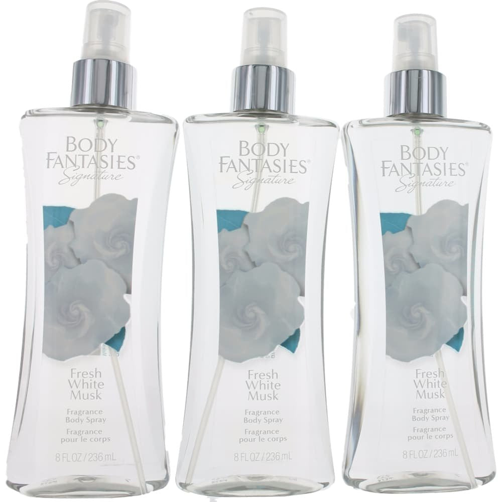 Parfums De Coeur Fresh White Musk 8oz body spray three pack for all day freshness
