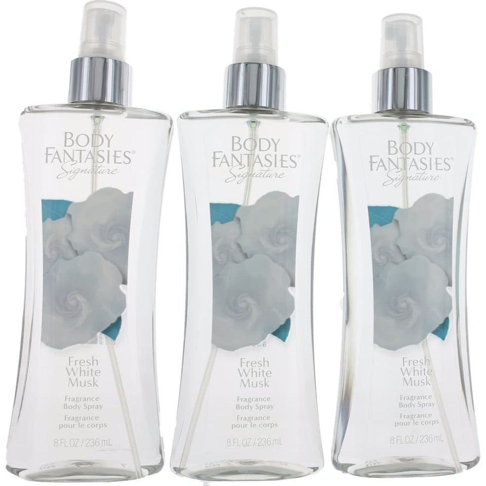 Parfums De Coeur Fresh White Musk 8oz body spray three pack for all day freshness