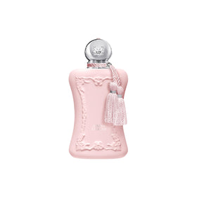 Parfums de Marly Delina Exclusif bottle close-up for refined evening wear.