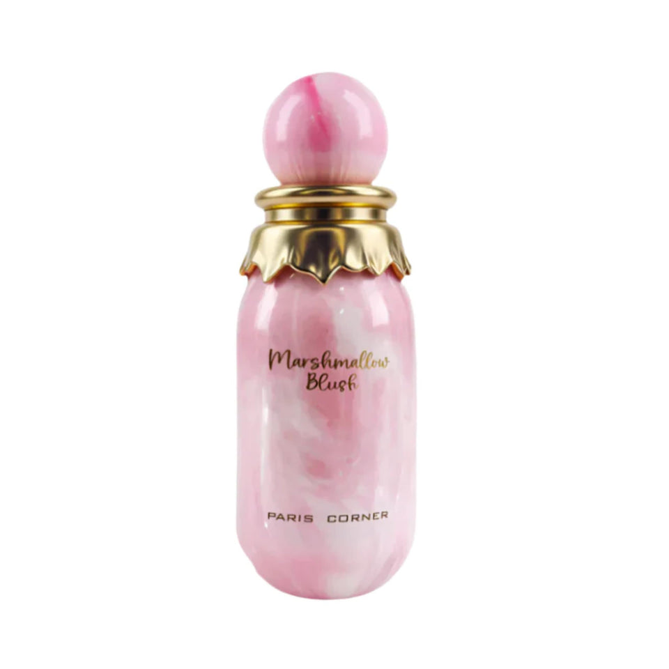 Paris Corner Marshmallow Blush bottle, creamy dessert-inspired scent for everyday wear.